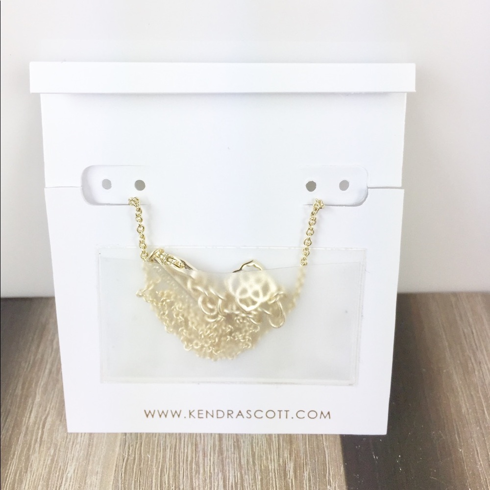 Kendra Scott Elisa light blue gold necklace - Picture 2 of 3